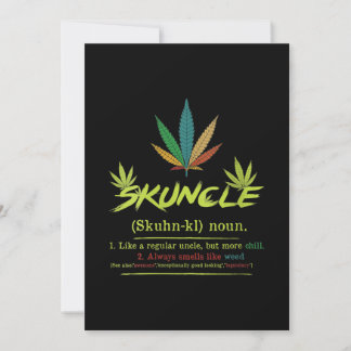 Womens Skuncle Definition Weed Smoking Uncle Funny Invitation