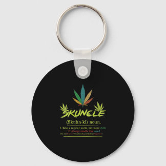 Womens Skuncle Definition Weed Smoking Uncle Funny Key Ring