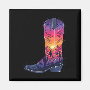 Womens Sky Cowgirl Boot Desert Sunset Dreamers Boh Magnet