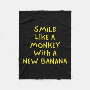 Womens Smile Like A Monkey With A New Banana V-nec Fleece Blanket