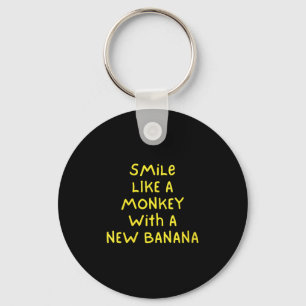 Womens Smile Like A Monkey With A New Banana V-nec Key Ring