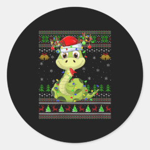 Womens Snake Ugly Christmas Sweaters Reindeer Sant Classic Round Sticker