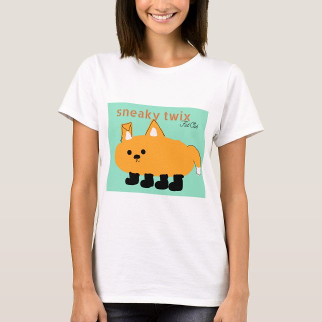 Women's sneaky twix fat cat shirt (Front)