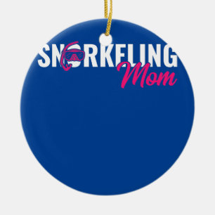 Womens Snorkeling Mom Scuba Diver Diving Ceramic Tree Decoration