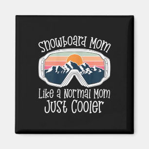 Womens Snowboard Mum Like A Normal Mum Womens Retr Magnet