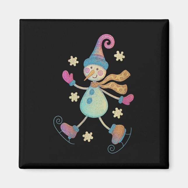 Womens Snowman Christmas 2025 Family Matching Funn Magnet (Front)