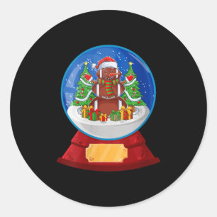 Womens Snowman Football Santa Hat Merry Christmas  Classic Round Sticker