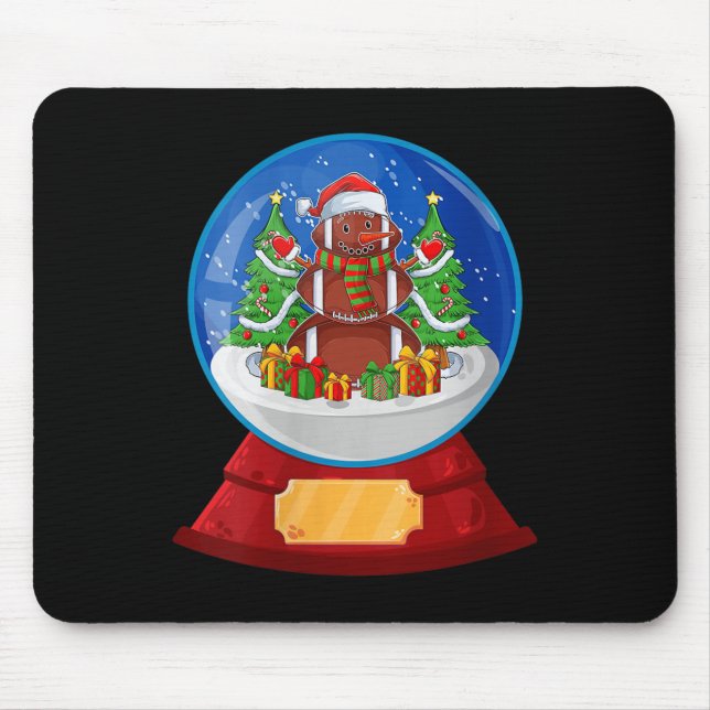 Womens Snowman Football Santa Hat Merry Christmas  Mouse Mat (Front)