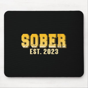 Womens Sober Est 2023 Recovery Journey Pride Miles Mouse Mat