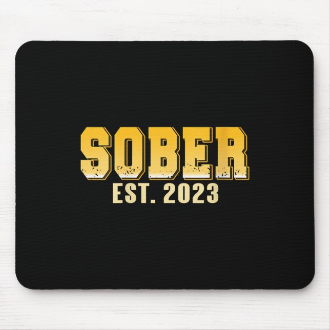 Womens Sober Est 2023 Recovery Journey Pride Miles Mouse Mat (Front)