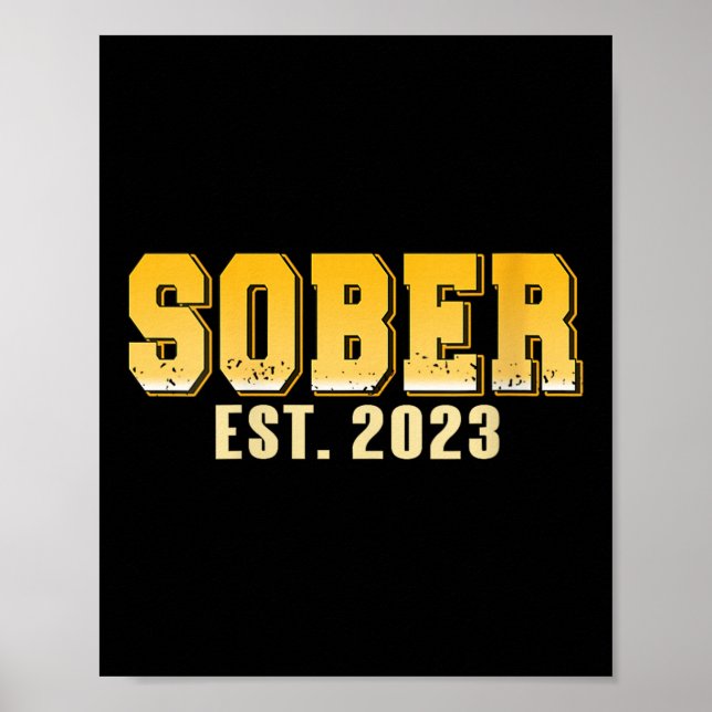 Womens Sober Est 2023 Recovery Journey Pride Miles Poster (Front)