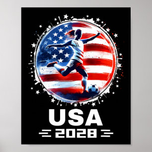 Womens Soccer American Flag Soccer Apparel Soccer Poster