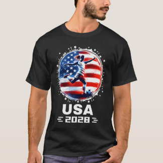 Womens Soccer American Flag Soccer Apparel Soccer T-Shirt