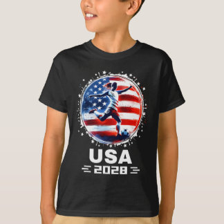 Womens Soccer American Flag Soccer Apparel Soccer T-Shirt