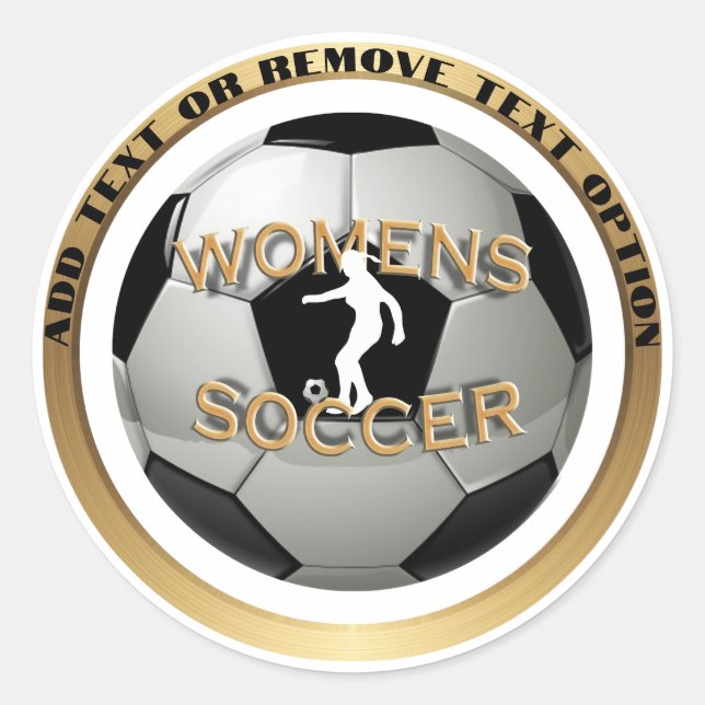 Women's Soccer Ball Sports Classic Round Sticker (Front)