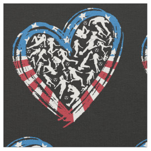 Women's Soccer Heart - USA American Flag Fabric