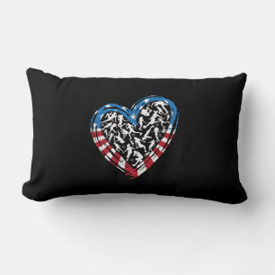Women's Soccer Heart - USA American Flag Lumbar Cushion