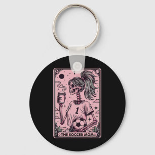 Womens Soccer Mom Tarot Card, Funny Soccer Mama Mo Key Ring
