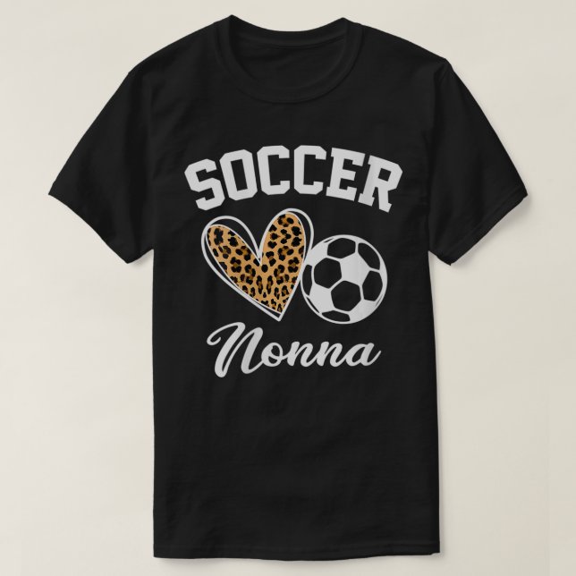 Womens Soccer Nonna Leopard Heart Funny Nonna Moth T-Shirt (Design Front)