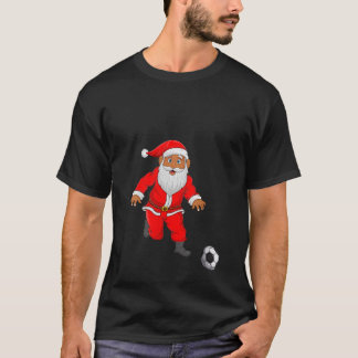 Womens Soccer Player Santa Christmas Pyjamas Funny T-Shirt