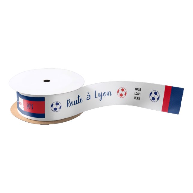Women's Soccer Road to Lyon World Party Logo Satin Ribbon (Spool)