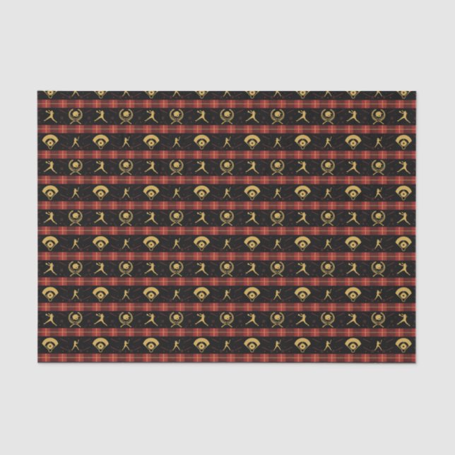 Women's Softball - Christmas Red Check Tissue Paper (Front)