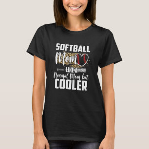 Womens Softball Fan Leopard Cheetah Women Mum Sof T-Shirt