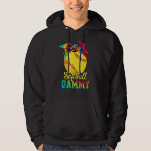 Womens Softball Gammy Tie Dye Softball Mother's D Hoodie