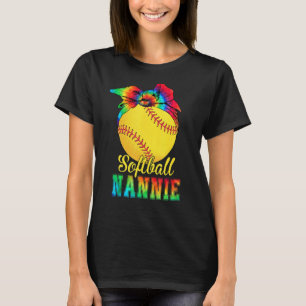 Womens Softball Nannie Tie Dye Softball Mother's T-Shirt