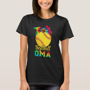Womens Softball Oma Tie Dye Softball  Mother's Day T-Shirt