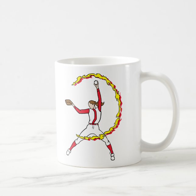 Womens Softball Pitcher Coffee Mug (Right)