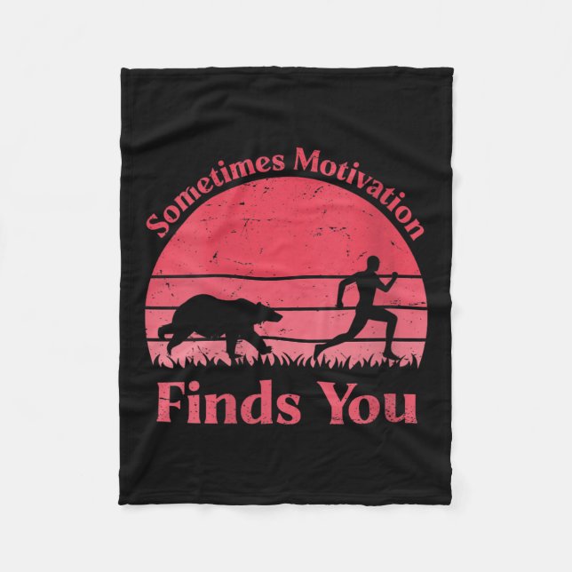 Womens Sometimes Motivation Finds You V-neck  Fleece Blanket (Front)