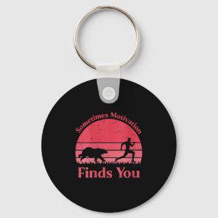 Womens Sometimes Motivation Finds You V-neck Key Ring