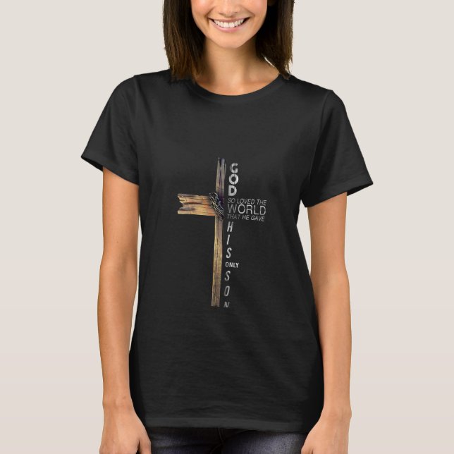 Womens Son Of God Jesus Christ Cross Christian 9 J T-Shirt (Front)