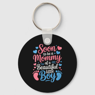Womens Soon-to-be A Mommy Of A Beautiful Baby Boy, Key Ring