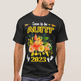 Womens Soon To Be Aunt Est 2023 Pregnancy auntie s T-Shirt