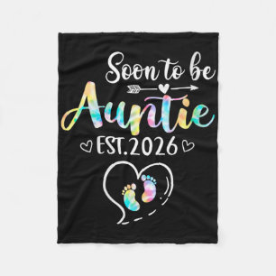 Womens Soon To Be Aunt Est 2026 For New Aunt V-nec Fleece Blanket
