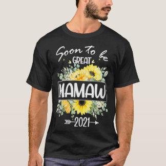 Womens Soon To Be Mamaw 2021 Tees Soon To Be Great