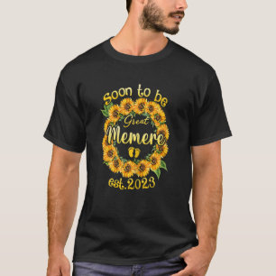 Womens Soon To Be Memere 2023 Sunflower New Memer T-Shirt