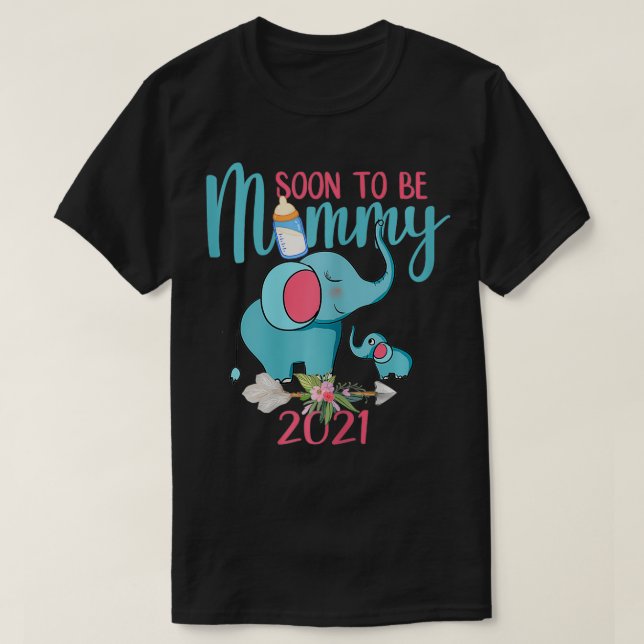 Womens Soon To Be Mummy 2021 Mother Pregnancy Mum  T-Shirt (Design Front)