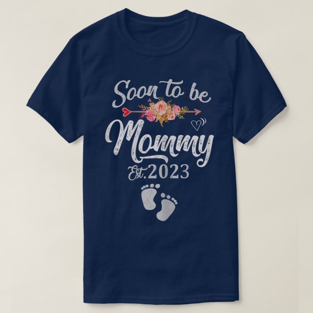 Womens Soon to be Mummy 2023 Mothers Day First Tim T-Shirt (Design Front)