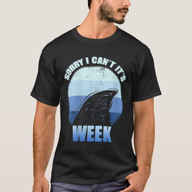 Womens Sorry I Can't It's Week Funny Shark Gift V- T-Shirt (Front)