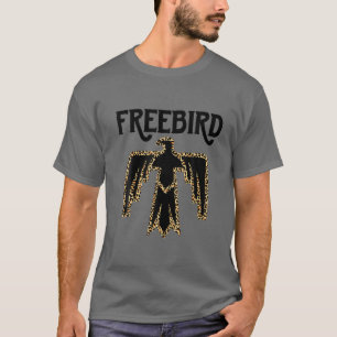 Womens Southern Western Leopard Freebird Thunderbi T-Shirt