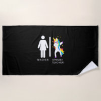 Womens Spanish Teacher Unicorn Dabbing funny spani