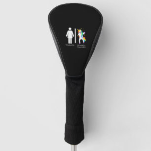 Womens Spanish Teacher Unicorn Dabbing funny spani Golf Head Cover