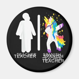Womens Spanish Teacher Unicorn Dabbing funny spani Magnet