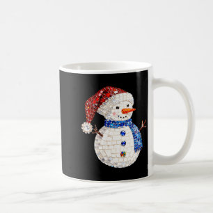 Womens Sparkly Rhinestone Snowman Pajamas Holiday  Coffee Mug