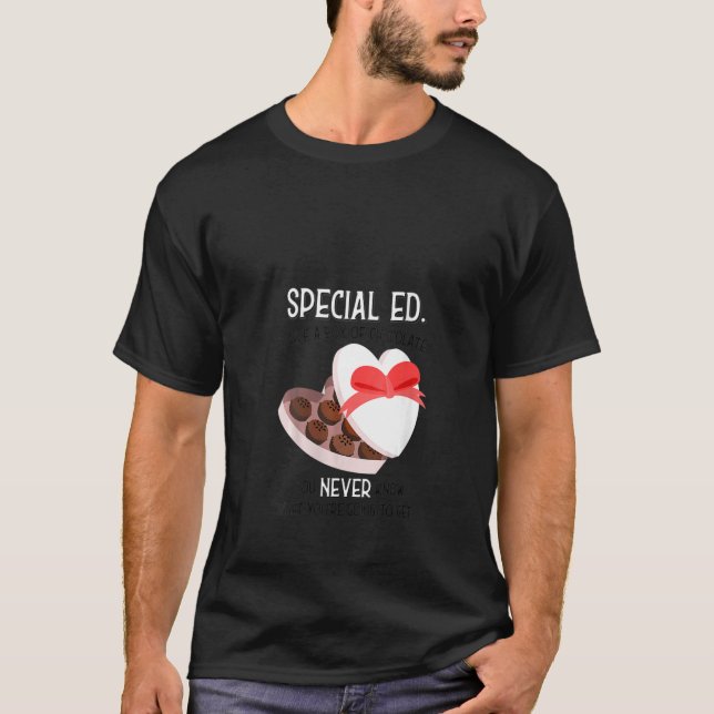 Womens Special Ed School Teacher Valentine's Day V T-Shirt (Front)