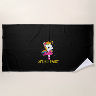 Womens Speech Fairy Funny Unicorn V-Neck T-Shirt Beach Towel