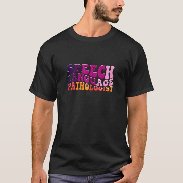 Womens Speech Language Pathologist Boho Retro Spee T-Shirt (Front)